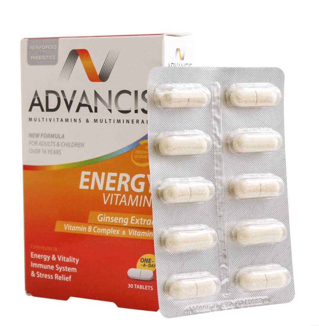 انرژی ویتامینز ادونسیس|Energy Vitamines-ADVANCIS، مکمل ویتامین، انرژی زا، داروخانه شبانه روزی دکتر فرمان آرا، کرمان